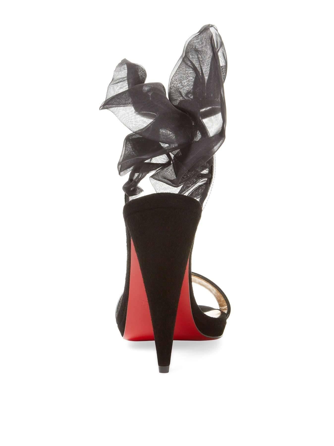 Christian Louboutin New Sold Out Black Patent Evening Sandals Heels in Box 2
