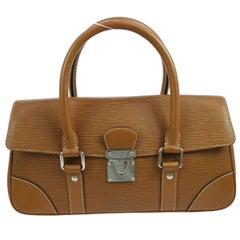 Louis Vuitton Cognac Brown Leather Silver Evening Top Handle Satchel Boston Bag 8
