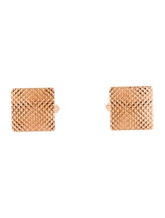 Coffret cadeau de boutons de manchette et pince à cravate Lanvin en or rose texturé pour homme