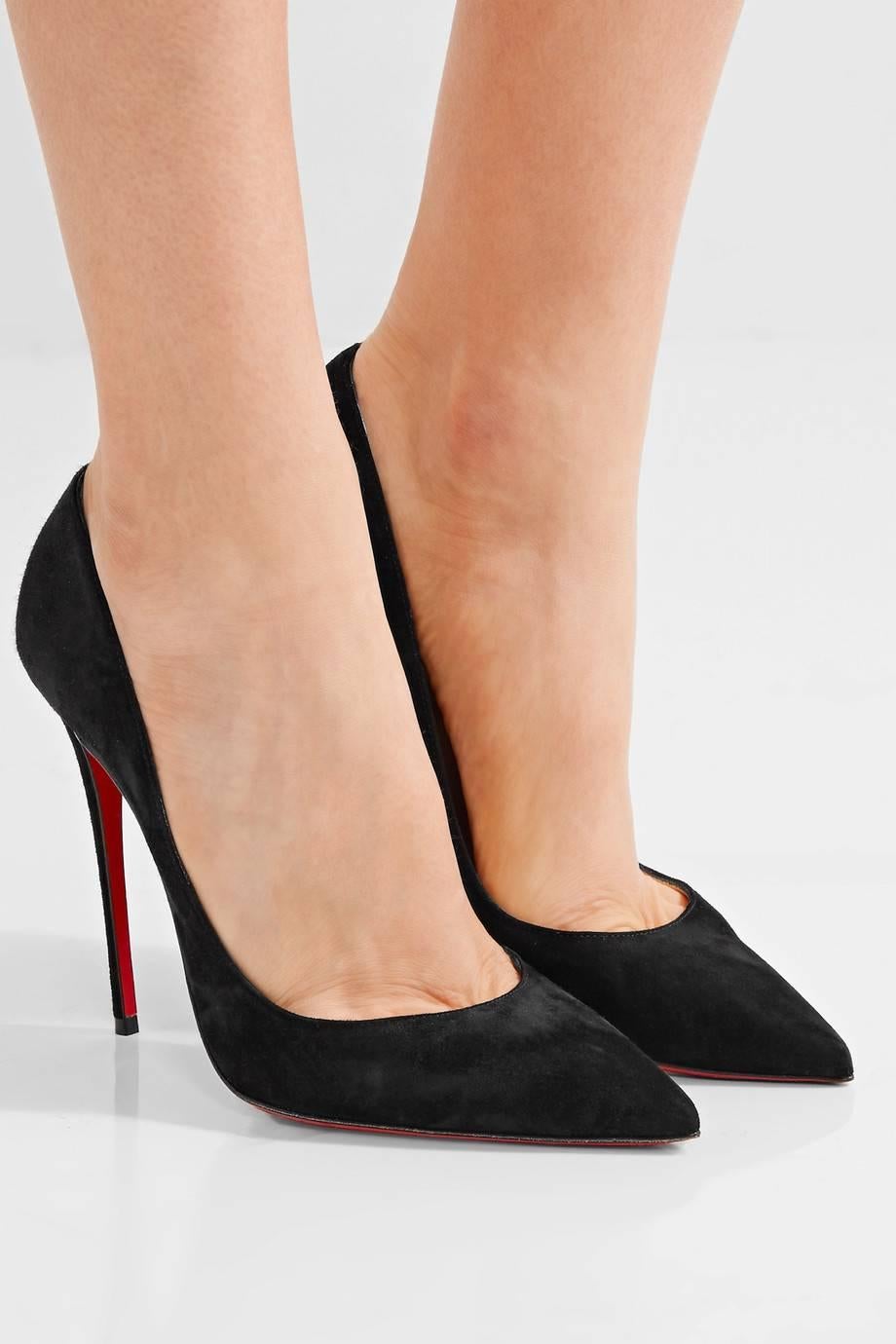 Christian Louboutin New Black Suede SO Kate Evening High Heels Pumps in Box 

Size IT 36.5
Suede
Slip on 
Made in Italy
Heel height 4.75" (120mm)
Includes original Christian Louboutin box