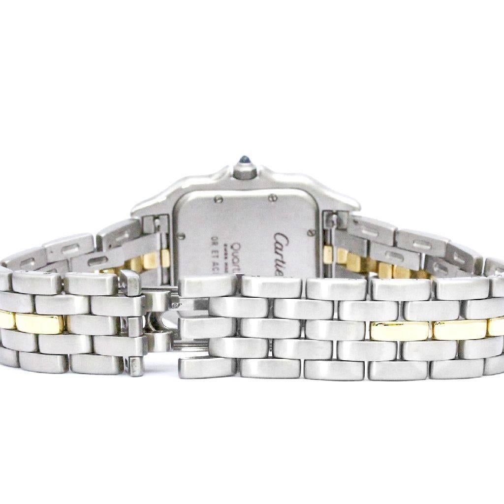 Cartier Two-Tone Date Stainless Steel Gold Chain Link Women's Wrist Dress Watch 1