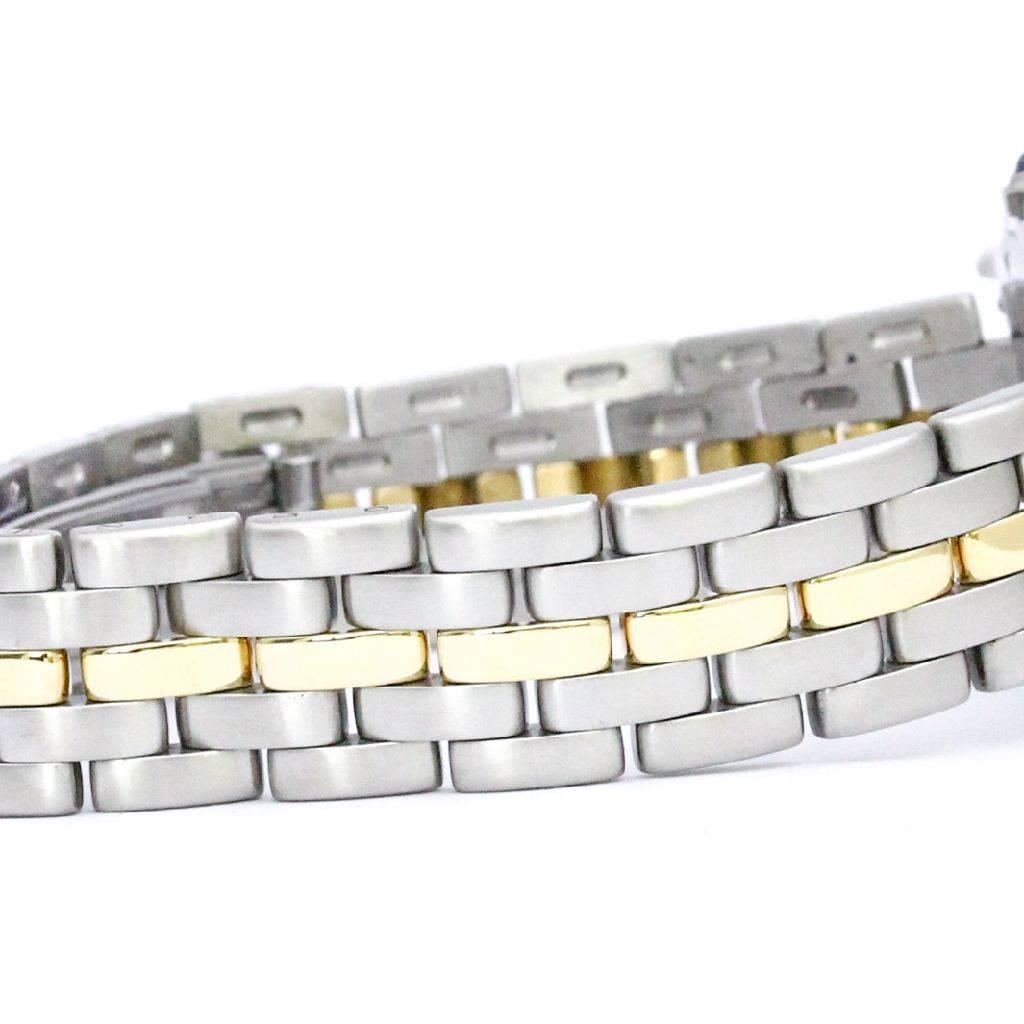 Cartier Two-Tone Date Stainless Steel Gold Chain Link Women's Wrist Dress Watch In Excellent Condition In Chicago, IL