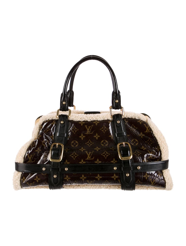 Louis Vuitton Limited Edition Monogram Fur Top Handle Satchel Bag at 1stdibs