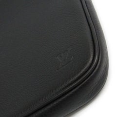 Louis Vuitton Black Leather iPad Document Travel Case Bag