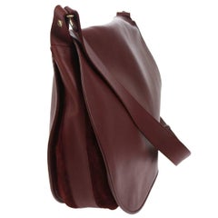 Cartier Leather Bordeaux Men's Women's Crossbody Carryall Shoulder Bag With Box