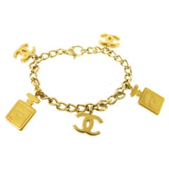 Chanel Vintage No 5 Perfume Charm Chain Evening Bangle Bracelet