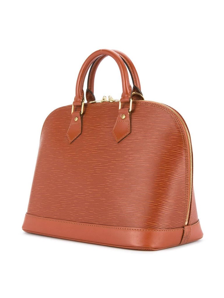 Louis Vuitton Cognac Leather Top Handle Tote Satchel Bag For Sale at