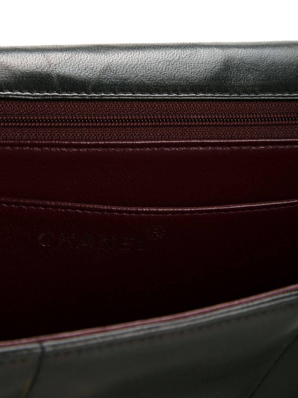 Chanel Black Lambskin GHW Jumbo Stripe Shoulder Flap Bag 5
