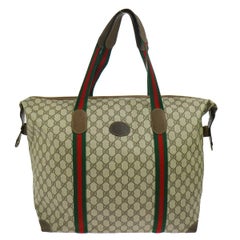 Gucci Monogram Canvas Men's Weekender Carryall Duffle Travel Shoulder Tote Bag