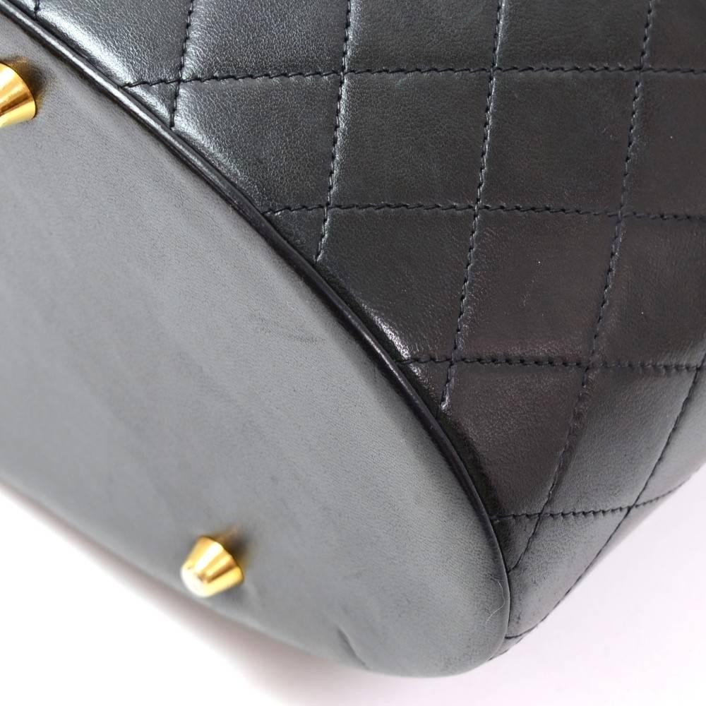 Chanel Black Lambskin Quilted Vanity Jewelry Travel Top Handle Satchel Bag 2