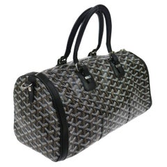 Goyard Black Monogram Men's New Travel Carryall Duffle Weekender Top Handle Bag