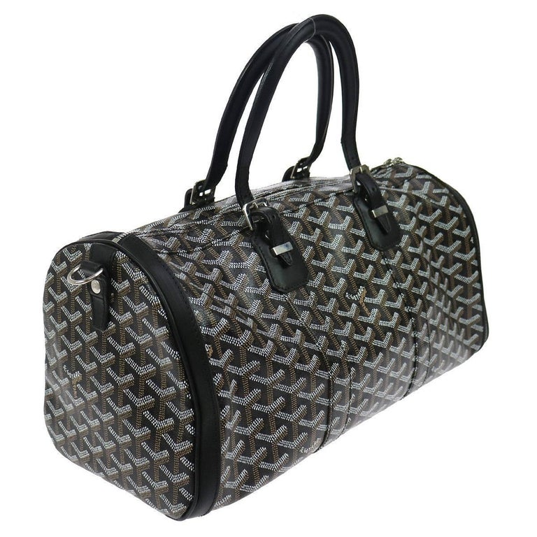 Goyard Black Monogram Men's New Travel Carryall Duffle Weekender Top Handle  Bag