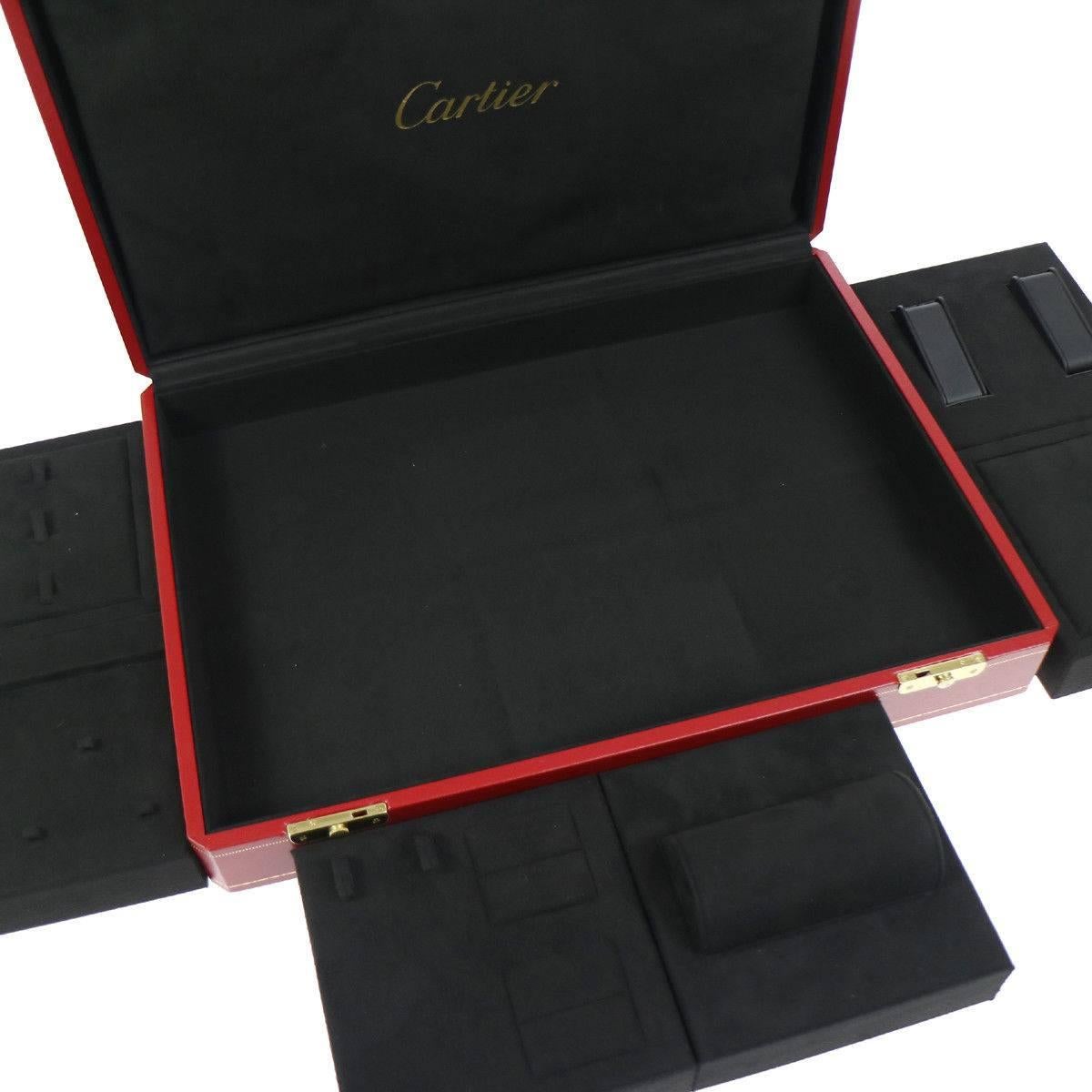  Cartier Cuir Rouge Hommes Femmes Voyage Stockage Vanity Montre Malle en Boîte Pour hommes 
