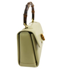 Gucci Leder Bamboo Top Handle Satchel Kelly Style Abendtasche