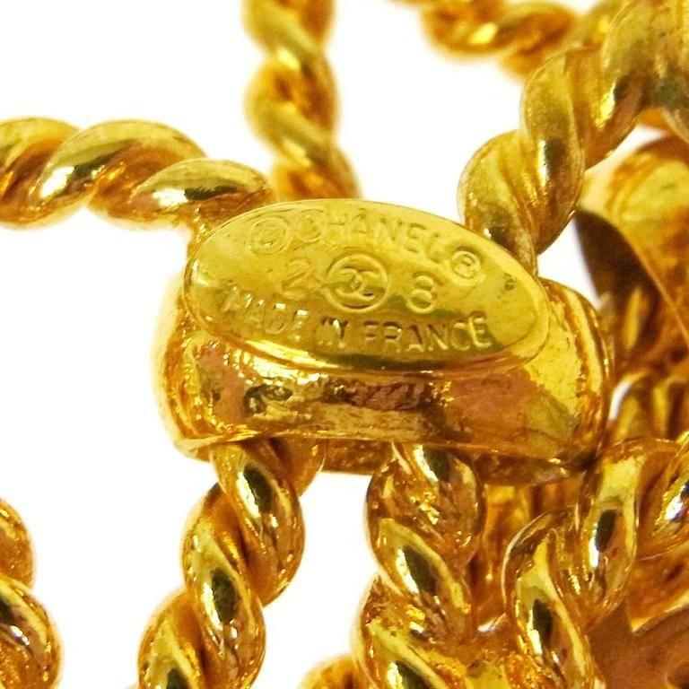 Women's Chanel Metal Gold Textured Logo Evening Waist Belt