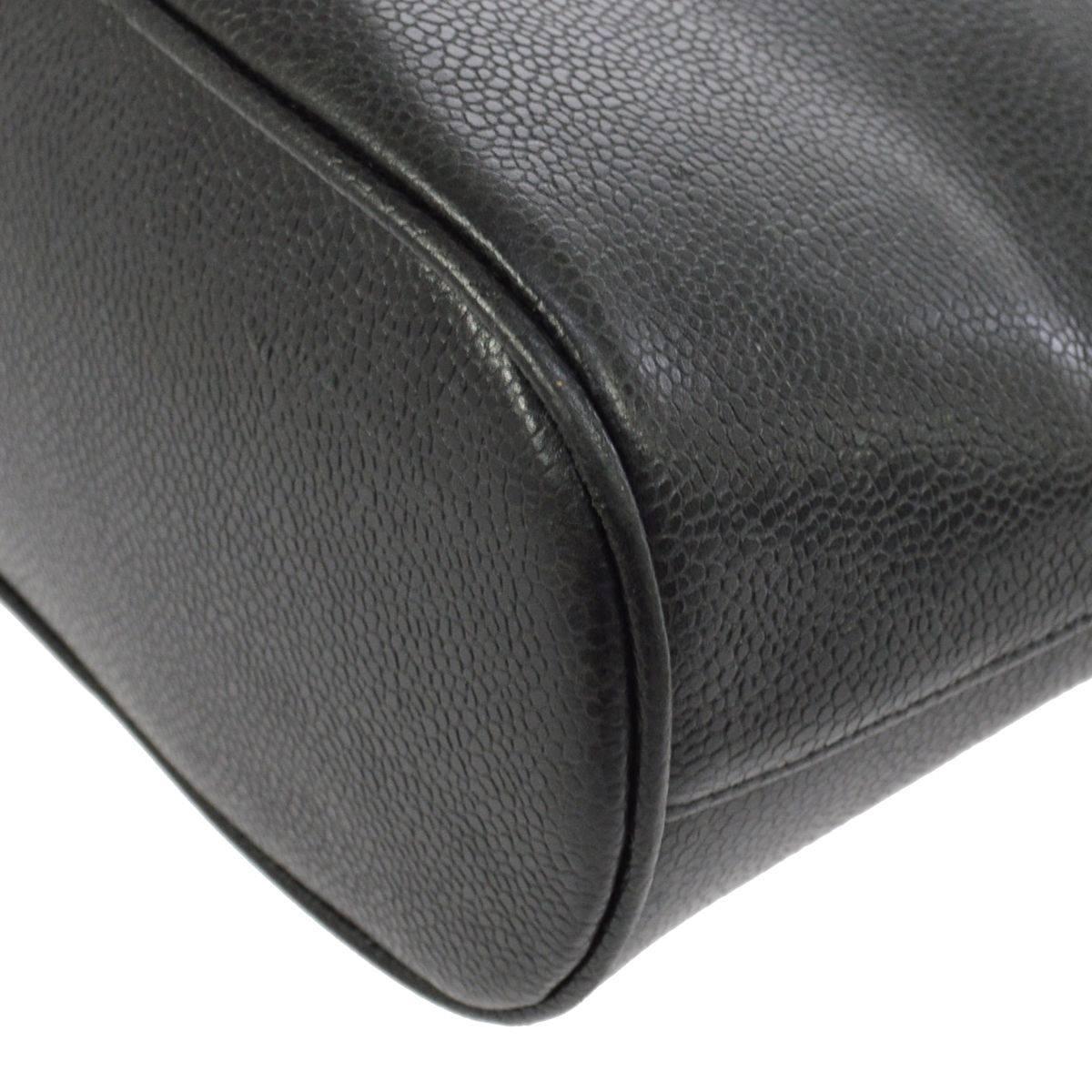 Women's Chanel Black Leather Large Carryall Weekender Travel Tote Shoulder Bag