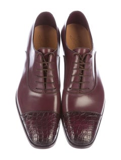 Gucci New Men's Leather Exotic Skin Alligator Casual Dress Suit Shoes in Box