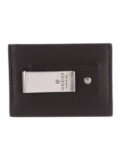 Gucci New Men's Leather Logo 2 in 1 Business Credit Card Case Money Clip in Box