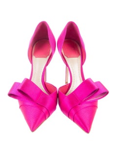 Christian Dior New Hot Pink Canvas Evening Pumps Heels