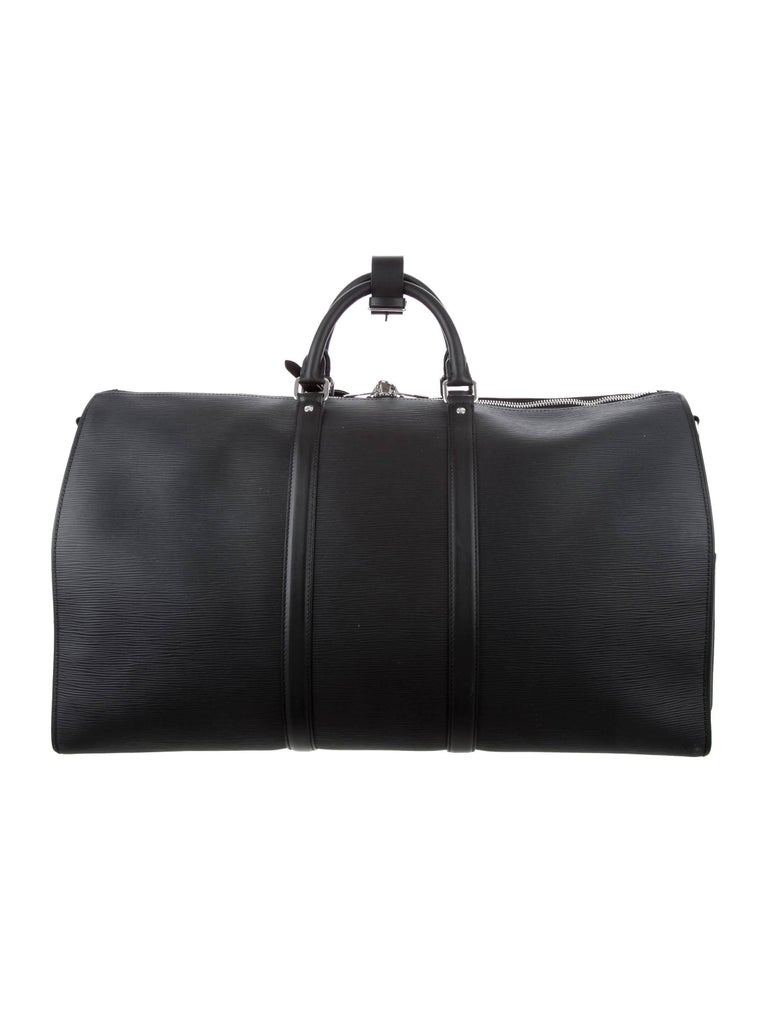 Louis Vuitton Supreme NEW Black Leather Men&#39;s Travel Duffle Carryall Bag in Box at 1stdibs