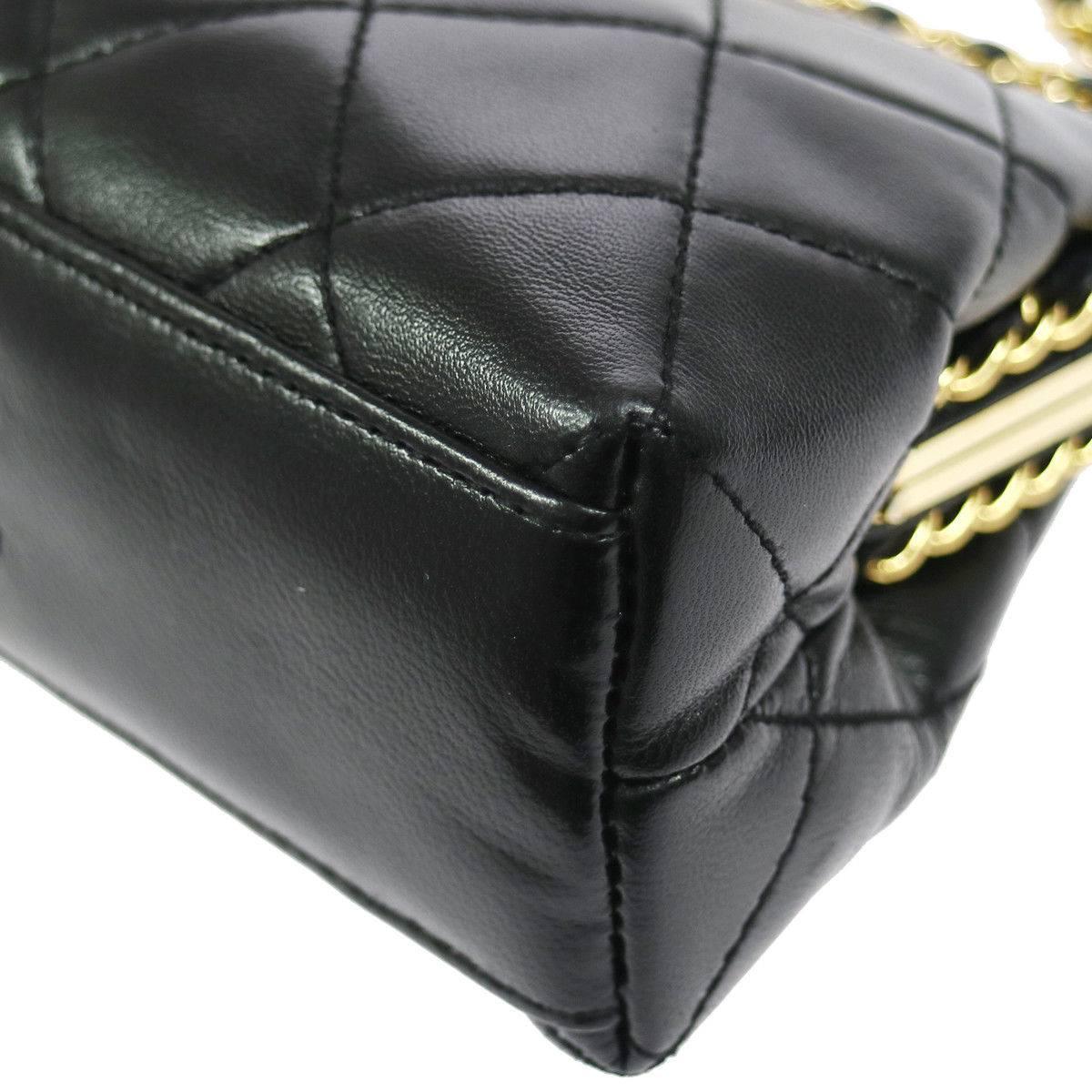 Chanel Black Lambskin Wraparound KissLock Party Evening Shoulder Bag in Box 1