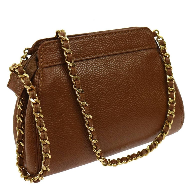 Chanel Caramel Caviar Leather Small Party Evening Shoulder Bag For Sale ...