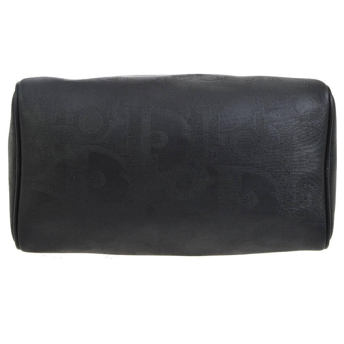 Christian Dior Black Monogram Canvas Logo Satchel Speedy Top Handle Bag 1