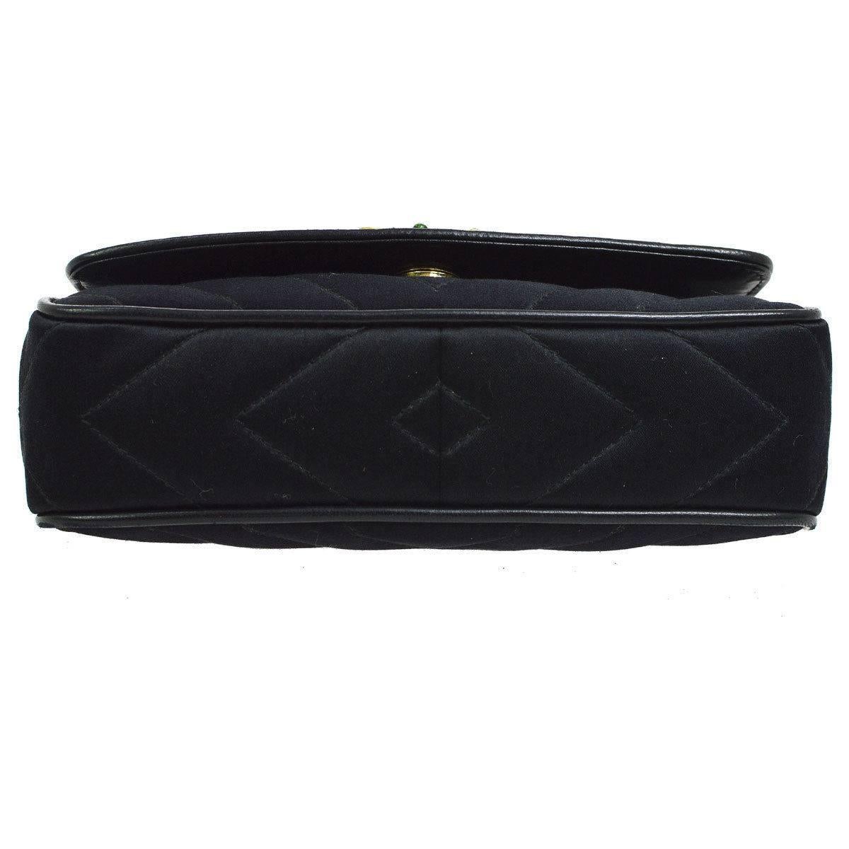 Women's Chanel Rare Black Gripoix Charm Evening 2 in 1 Clutch Party Shoulder Flap Bag