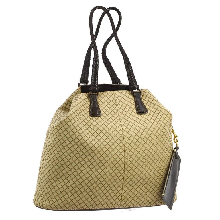 Gucci Black Canvas Hobo Shoulder Bag Trimmed In Leather IUCN Water