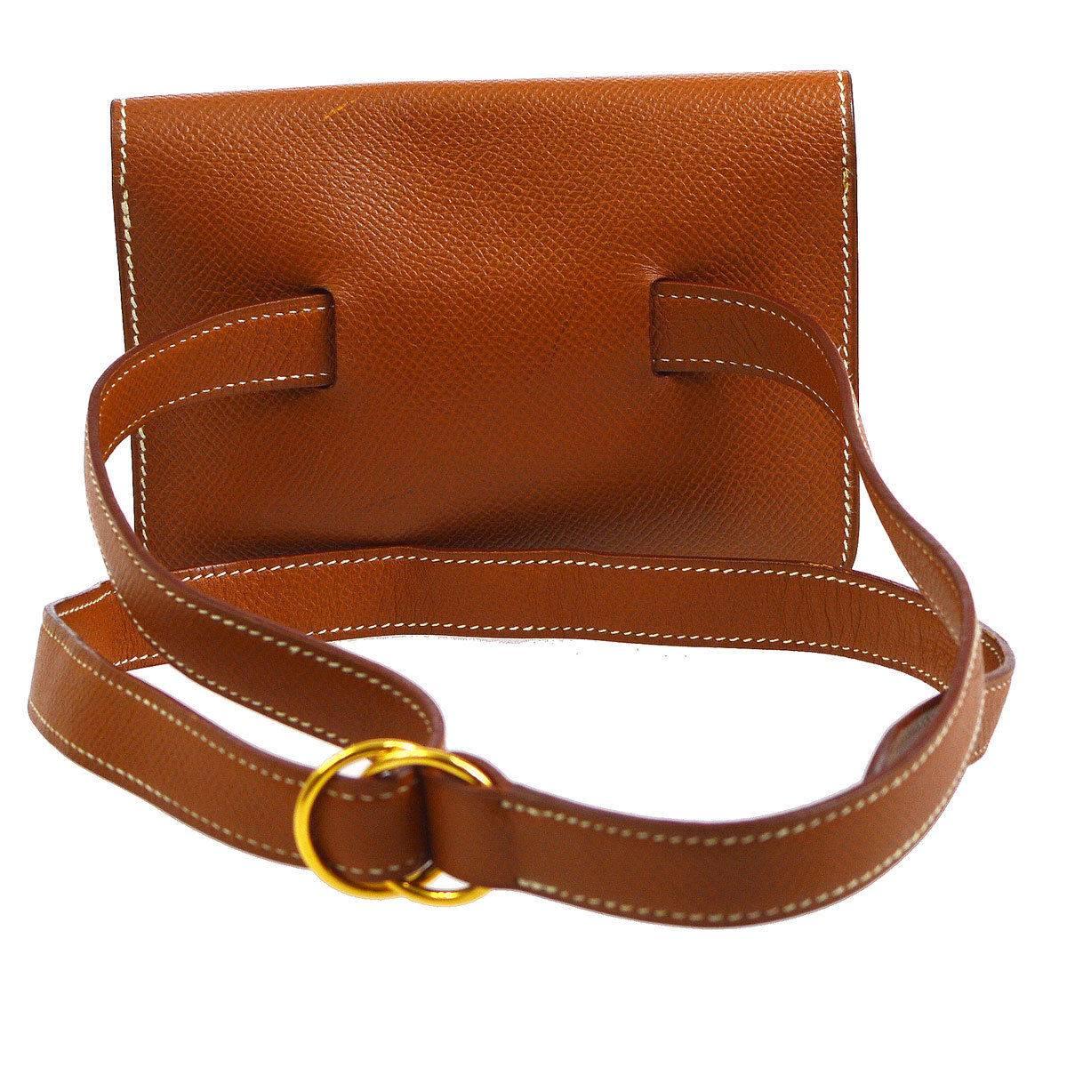 Hermes Cognac Leather Whipstick Flap Fanny Pack Waist Belt Bag

Leather
Leather lining
Gold tone hardware
Date code present
Made in France
Waist belt length 39.5