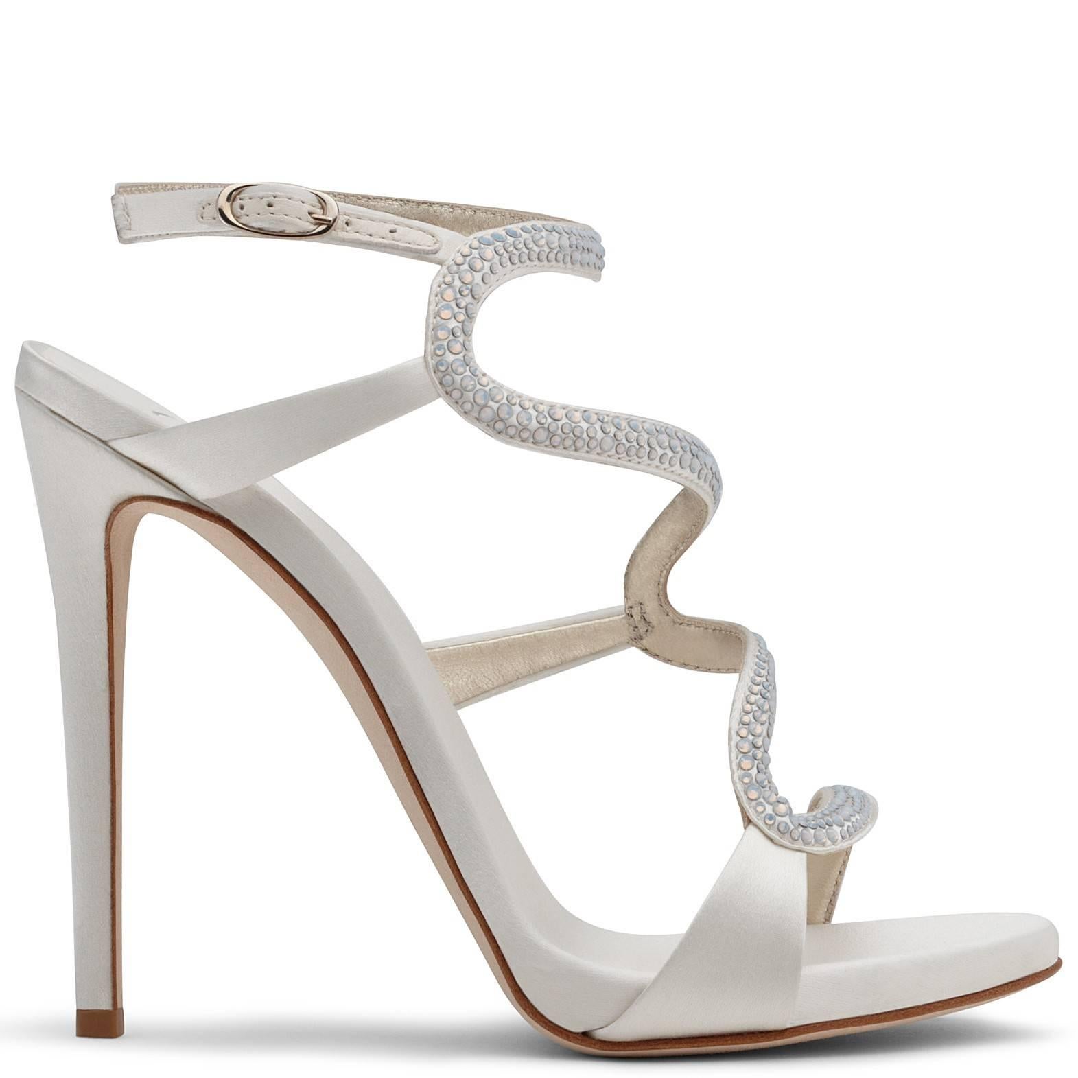 white evening sandals