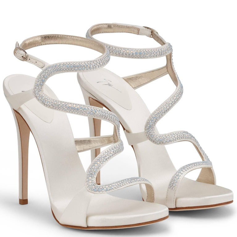 white evening sandals