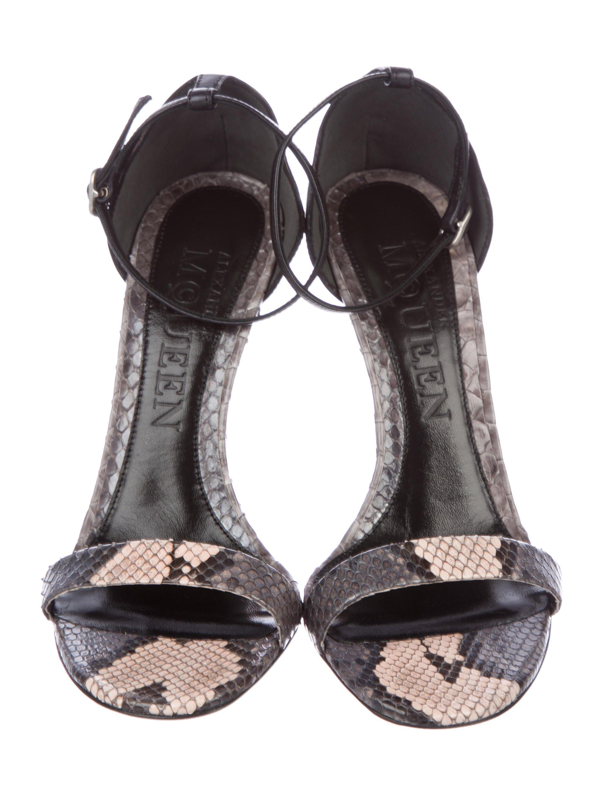 snake print sandals heels