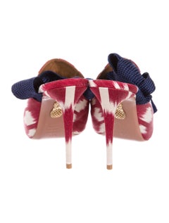 Aquazzura NEW Red White Blue Canvas Wrap Around Evening Sandals Heels in Box