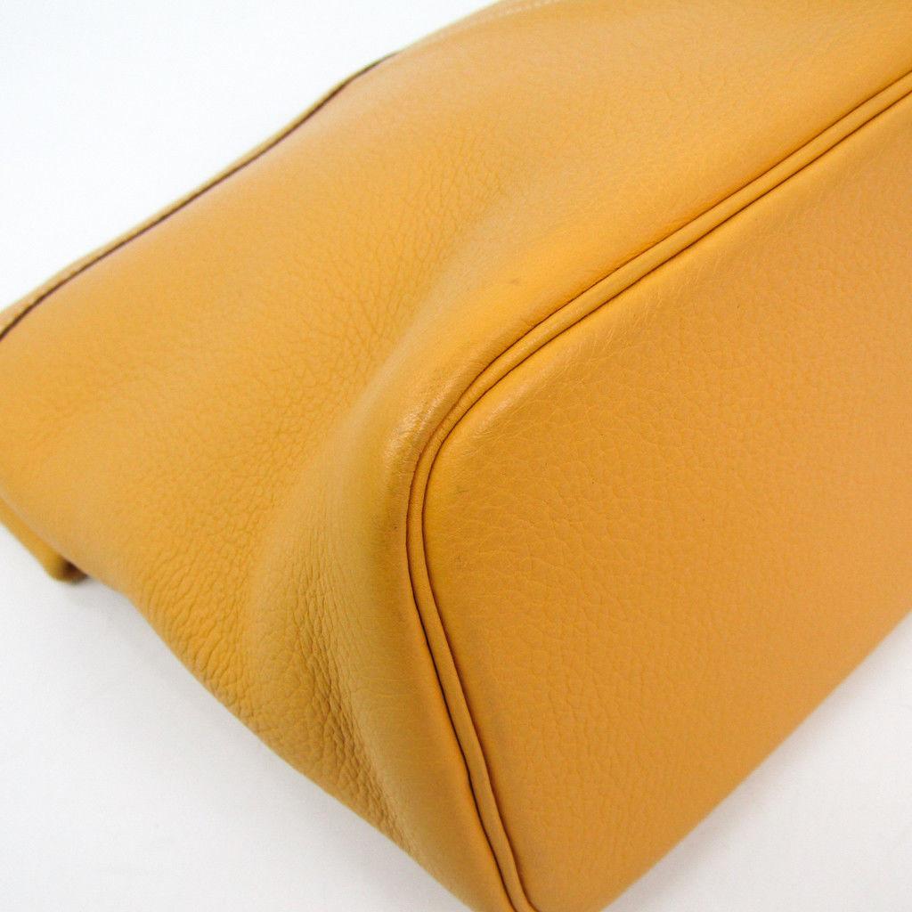 Hermes Mustard Yellow Leather Whipstitch Fold Over Flap Evening Lunch Clutch Bag In Excellent Condition In Chicago, IL