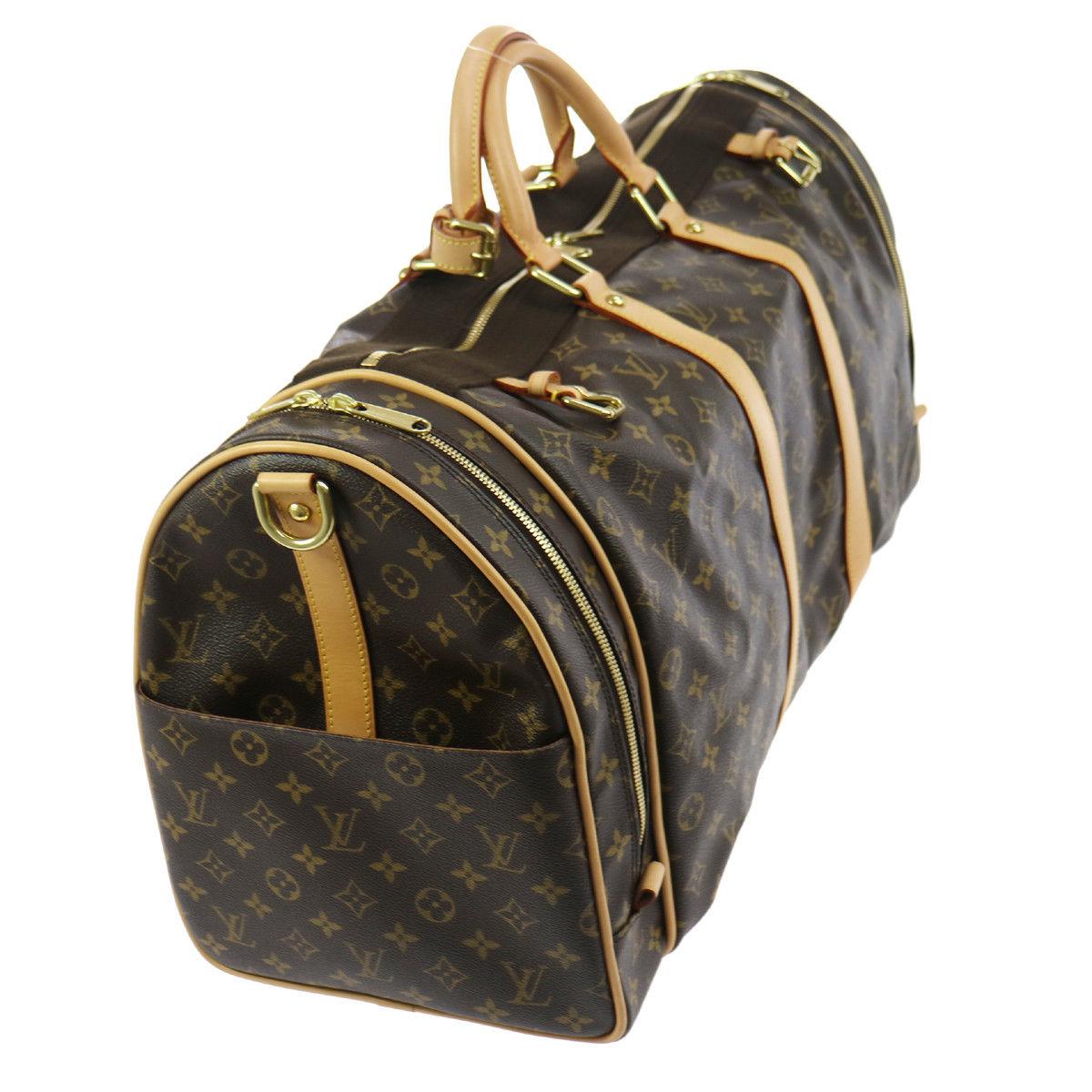 Black Louis Vuitton Monogram Large Men's Women's Travel Carryall Duffle Top Handle Bag