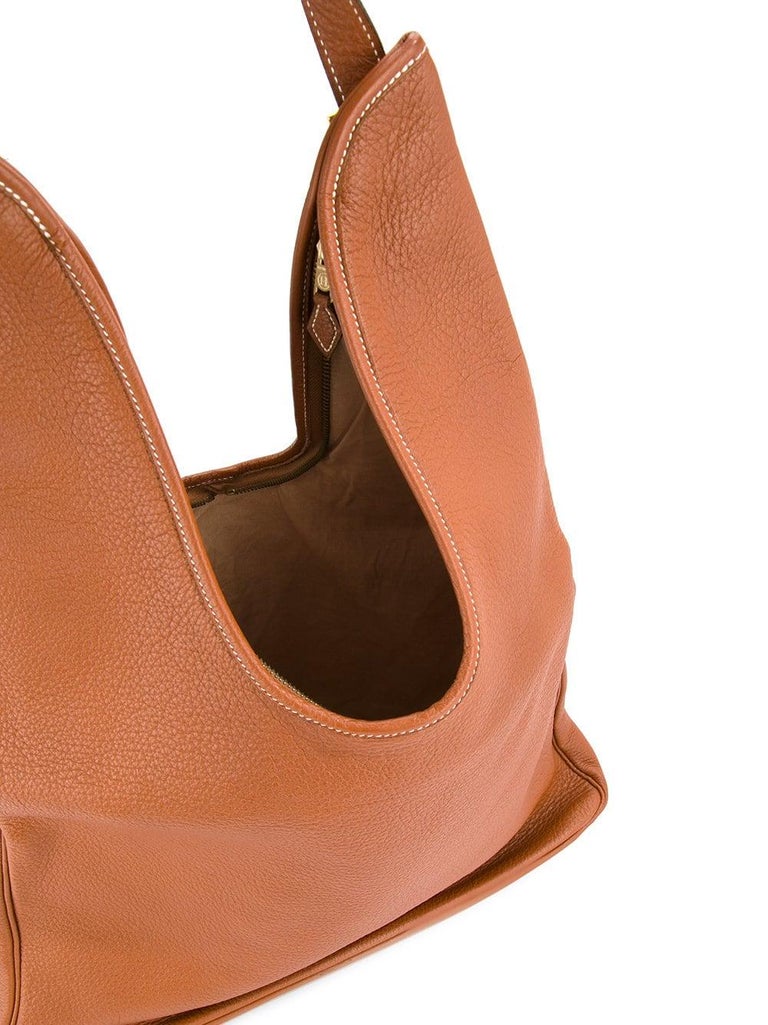 Hermes Cognac Leather Large Hobo Style Carryall Shoulder Bag For Sale ...
