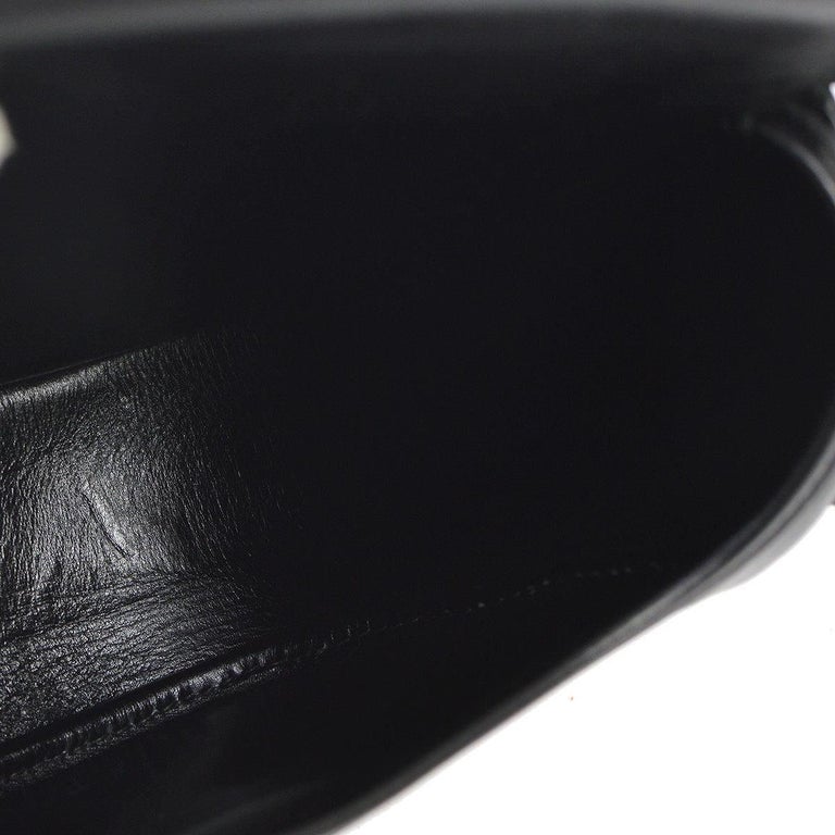 Hermes Black Leather Wood Toggle Shoulder Flap Saddle Bag For Sale at ...