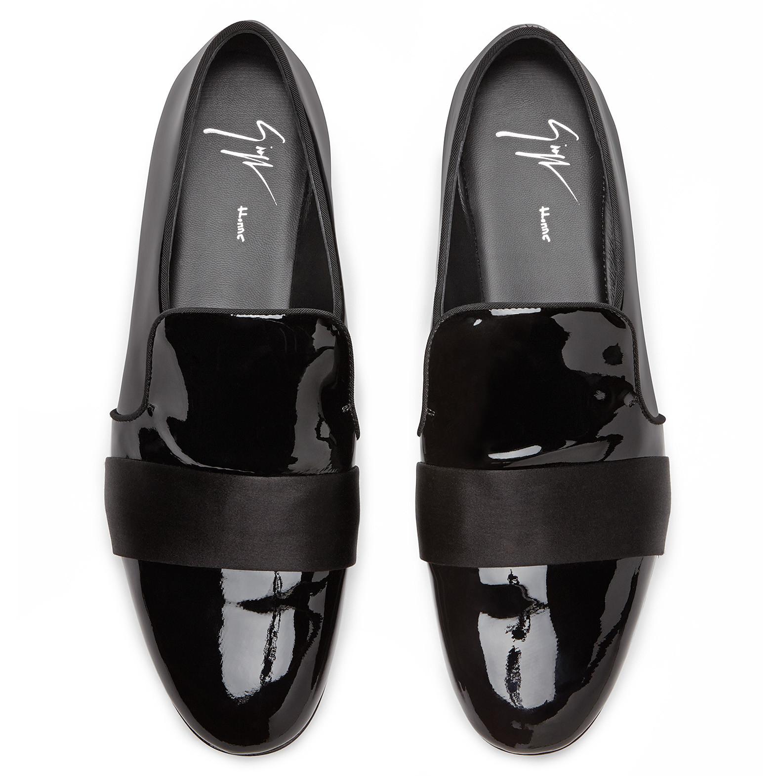 Giuseppe Zanotti New Black Patent Men's Dress Suit Evening Loafers In New Condition In Chicago, IL