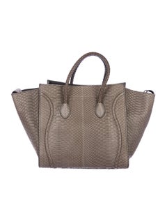 Celine NEW Snakeskin Top Handle Satchel Carryall Tote Bag