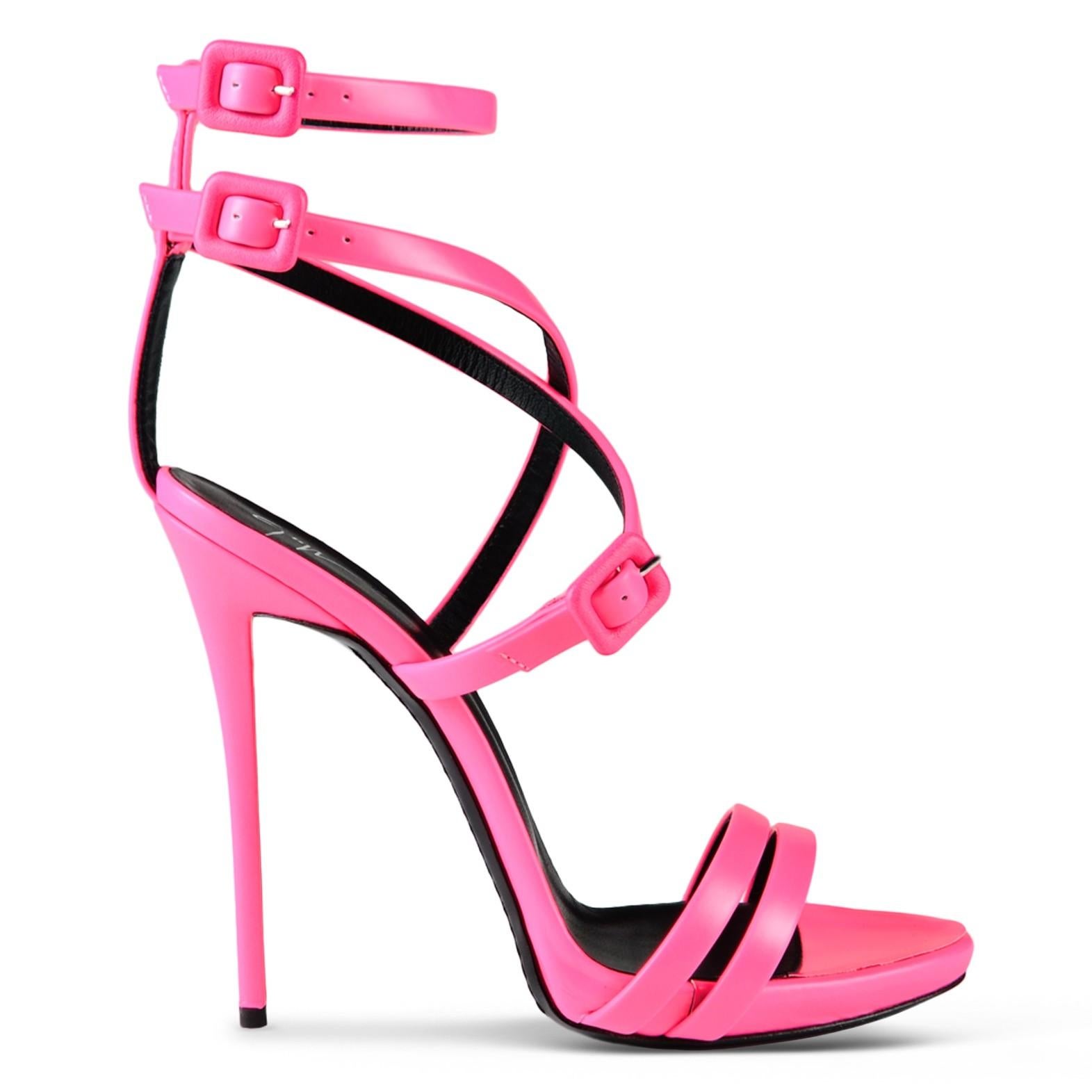 Women's Giuseppe Zanotti NEW Hot Pink Leather Strappy Evening Sandals Heels in Box