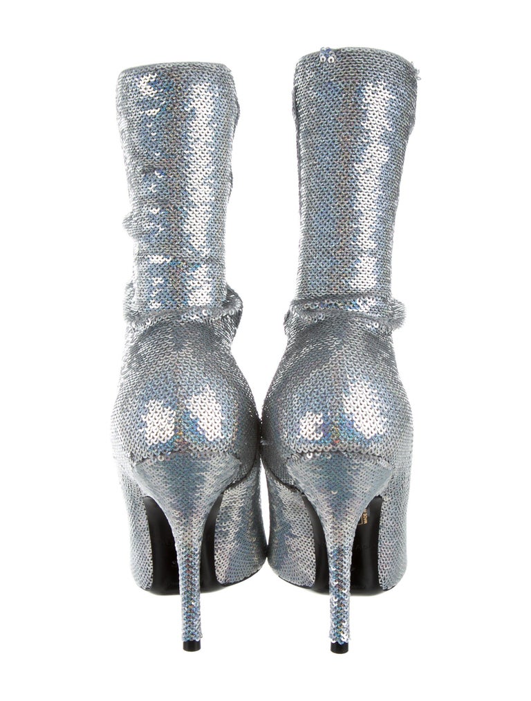 balenciaga sock shoes womens silver