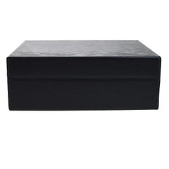 Louis Vuitton Black Leather Gold Hardware Men's Humidor Cigar Storage Box