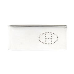 Hermes Like New Genuine Sterling Silver Men's H Logo Money Clip in Box