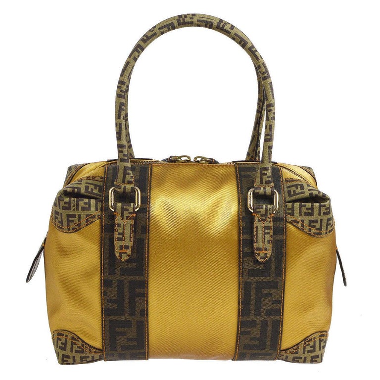 Fendi Monogram Canvas Nylon Logo Top Handle Satchel Speedy Style Tote Bag For Sale at | fendi 2018 bags, fendi speedy bag, speedy style handbags