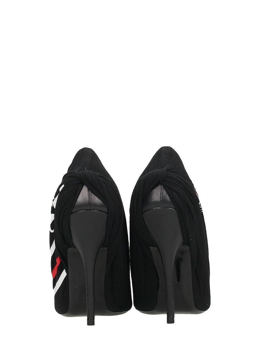 Balenciaga NEW Black Red White Logo Sock Evening Heels Pumps in Box 1
