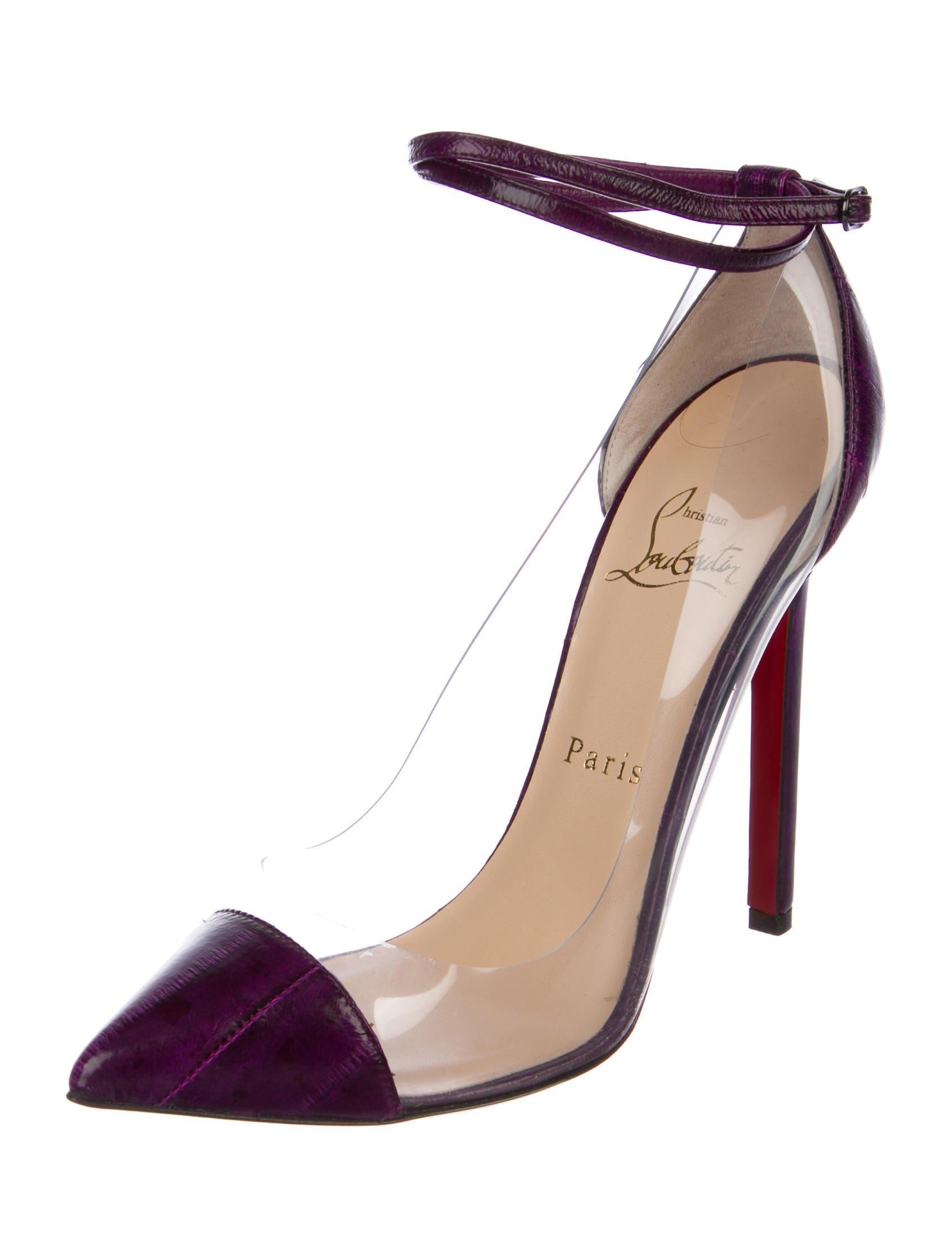 clear purple heels
