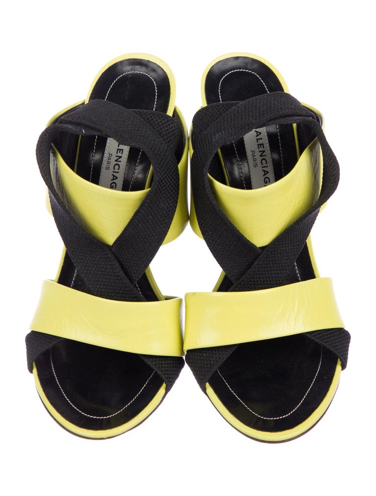 neon green balenciaga sandals