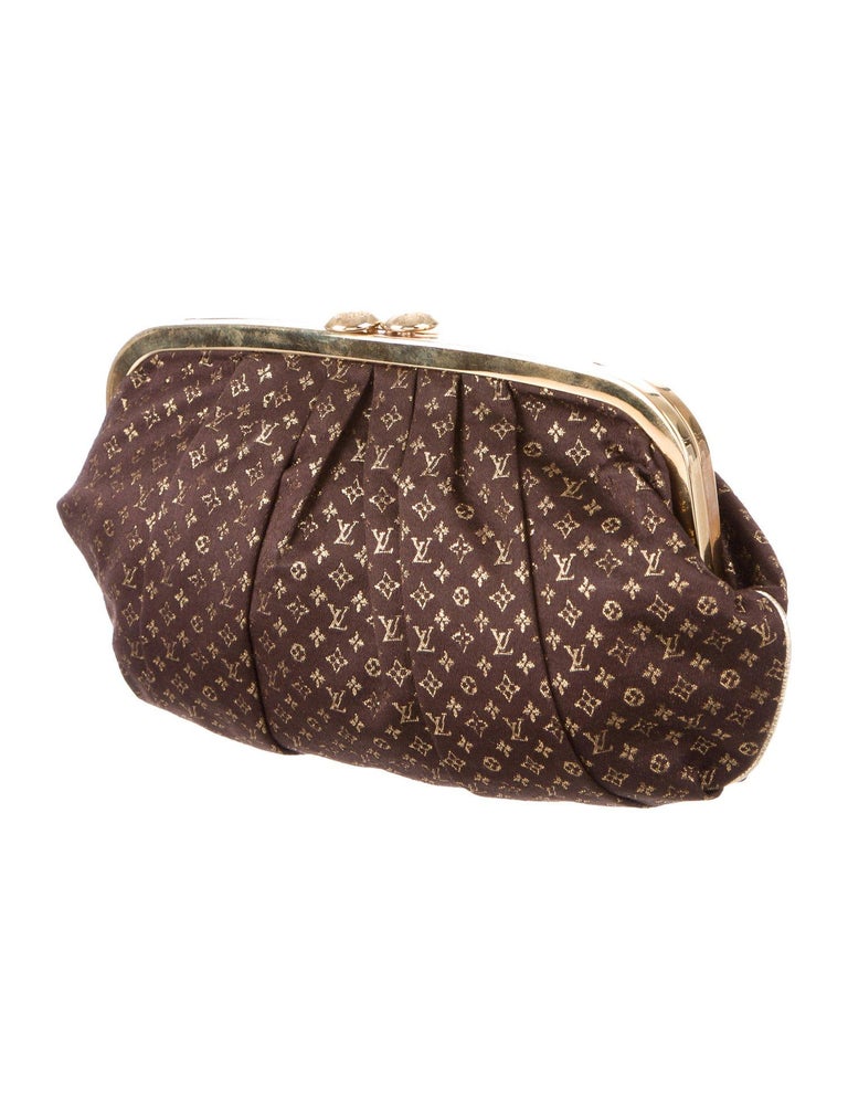 Louis Vuitton Brown Gold Monogram Snakeskin 2 in 1 Evening Clutch Shoulder Bag For Sale at 1stdibs
