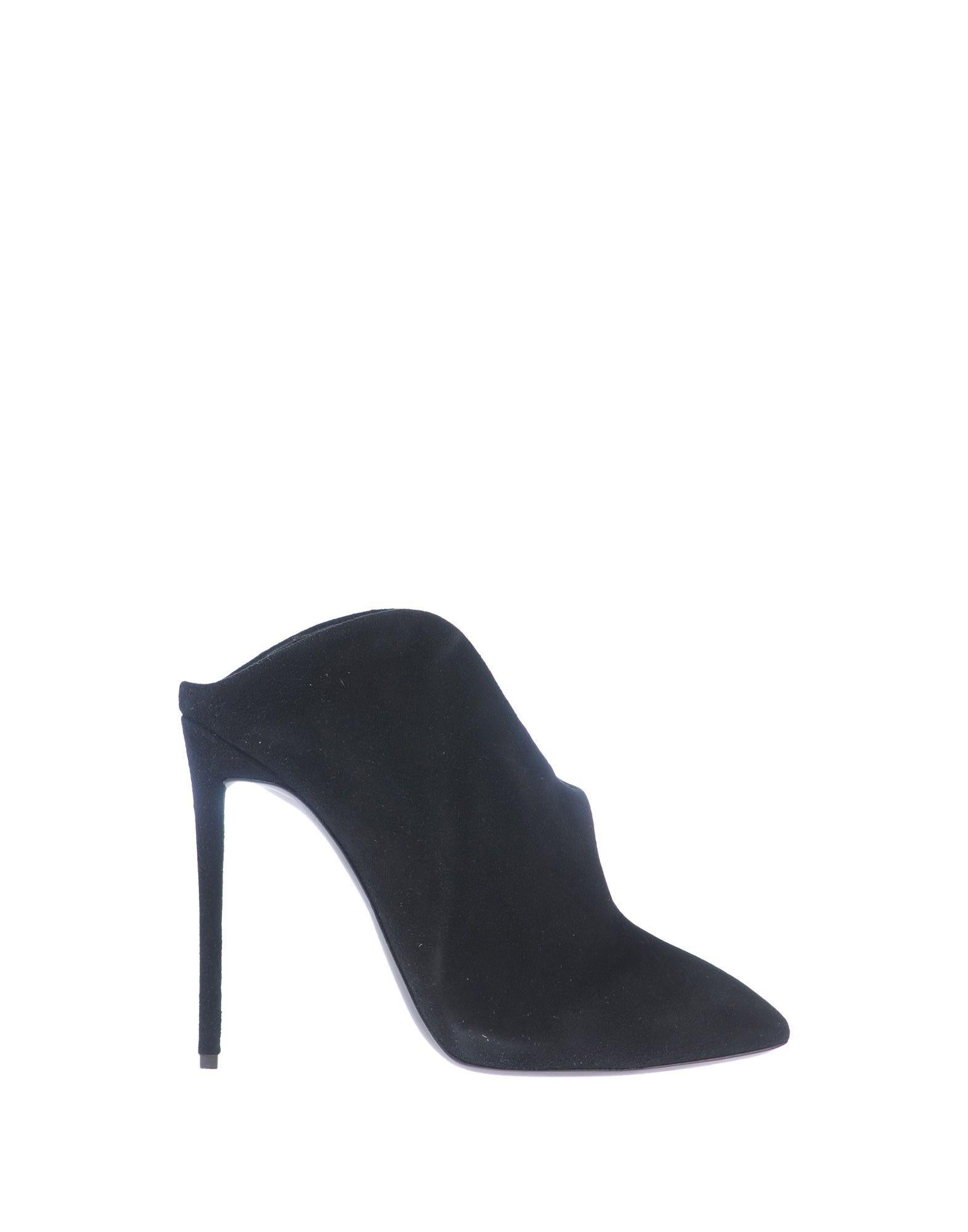 Women's Giuseppe Zanotti NEW Black Suede Evening Sandals Slide In Mules Heels in Box